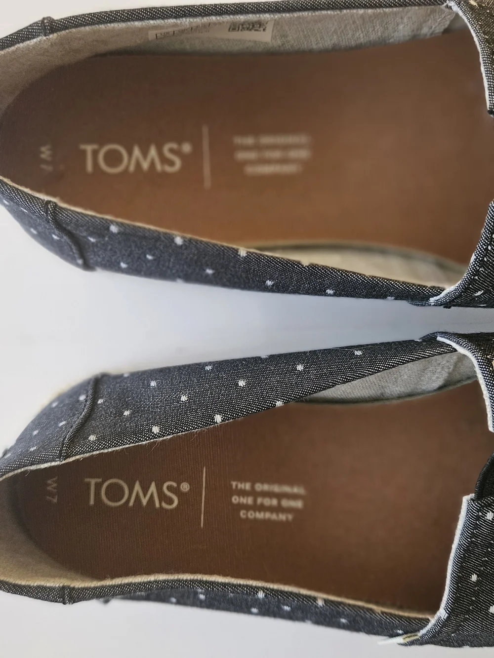 TOMS Black Canvas Polka Dot Slip-On Espadrilles